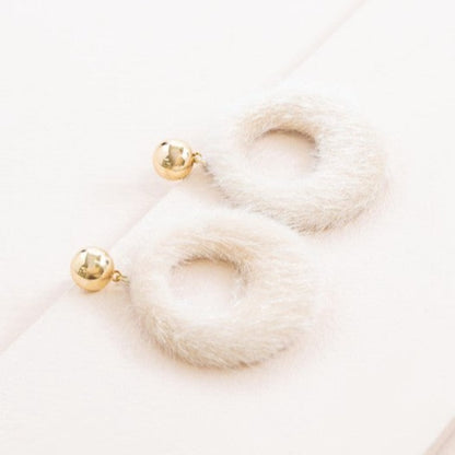 Fuzzy Circle Earrings