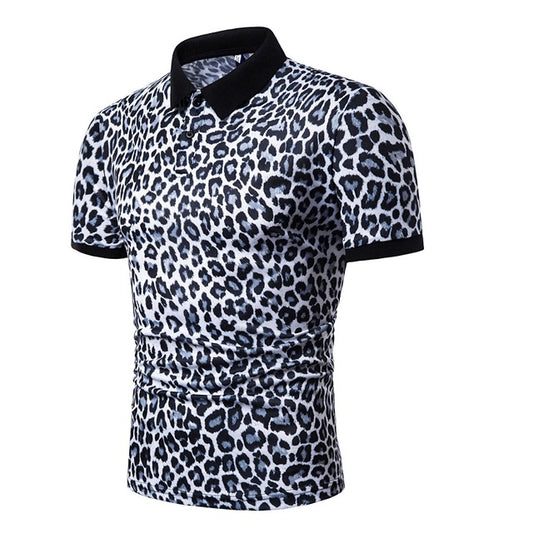 Men's Cheetah Print Short Sleeve Shirts