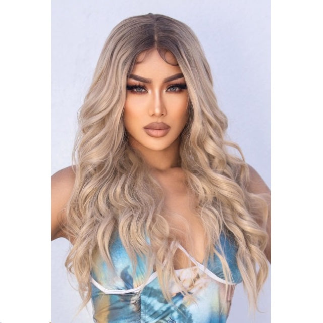 Gold 26" Long Wave Lace Front Wig