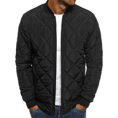 Quilted Padded Casual Zip Up Bomber Jacket
