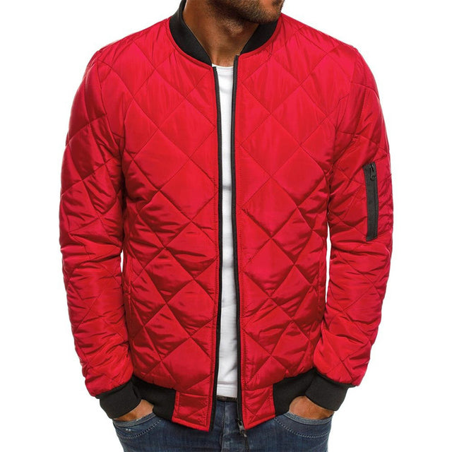 Quilted Padded Casual Zip Up Bomber Jacket
