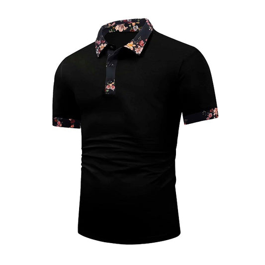 Men's Floral Collar Polo Shirt