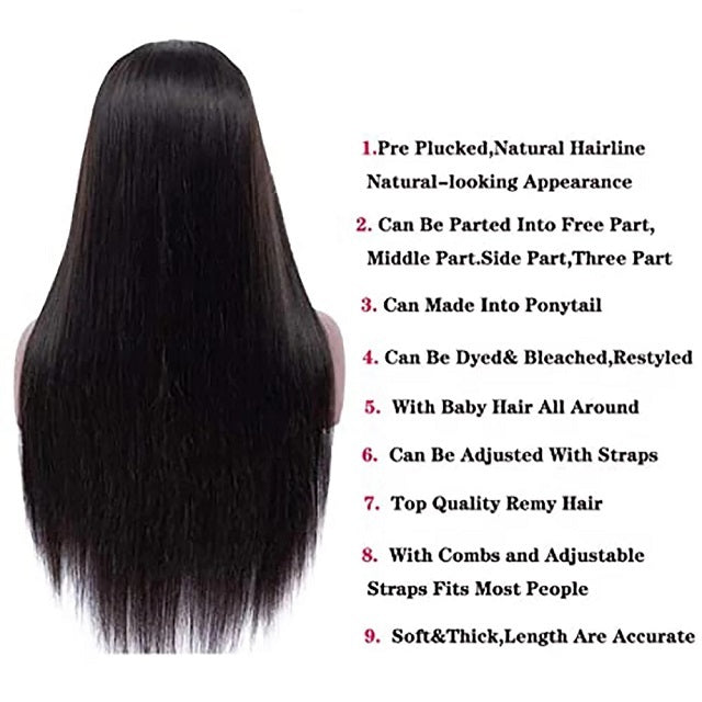 Lace Front Human Hair Brazilian Straight Wigs