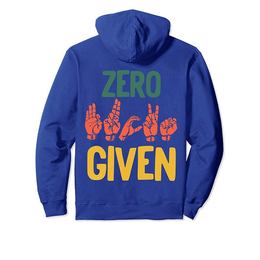 Retro Zero Fu#ks Given Vulgar Sign Language Hoodie