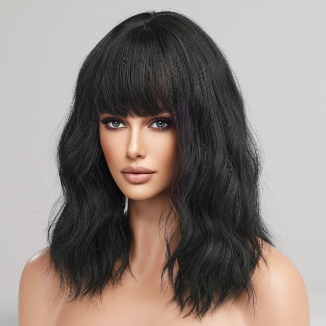 Mid-Length Wavy Synthetic Wig