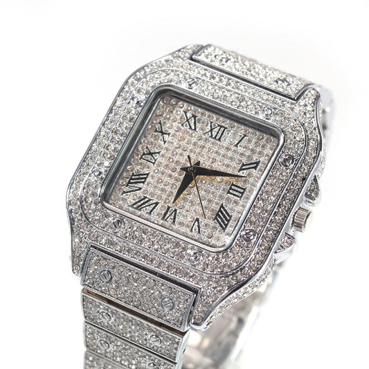 CZ Stainless Steel Wristband Quartz Watch