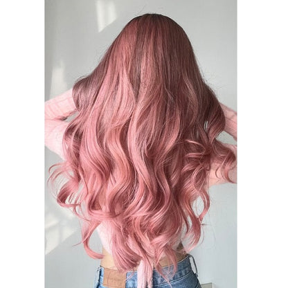 26'' Pink Wavy Long Wig