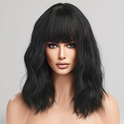 Mid-Length Wavy Synthetic Wig