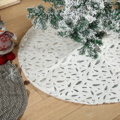 Snowflake Feathers Christmas Tree Skirt