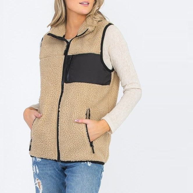 Women's Fleece Vest Top Jacket