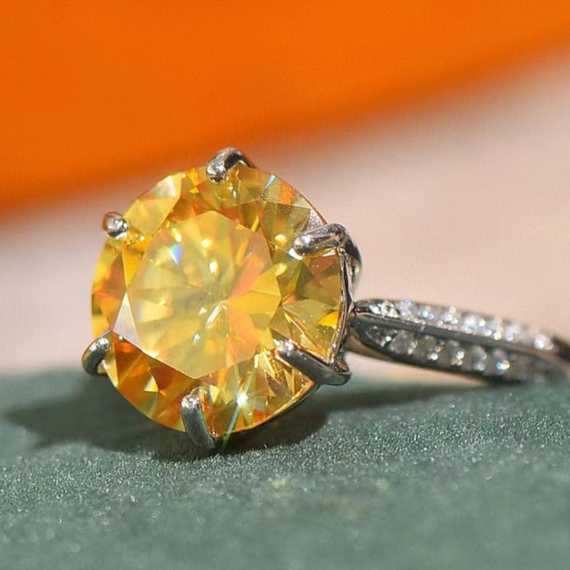 Sterling Silver Canary Yellow Diamond Ring