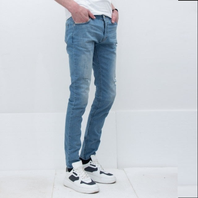 Cool Solid Blue Denim Jeans