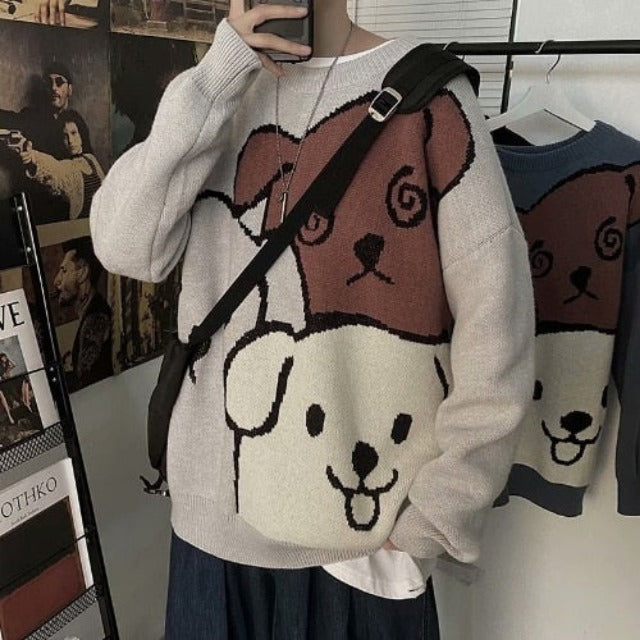 Cartoon Bear Pullover Sweater