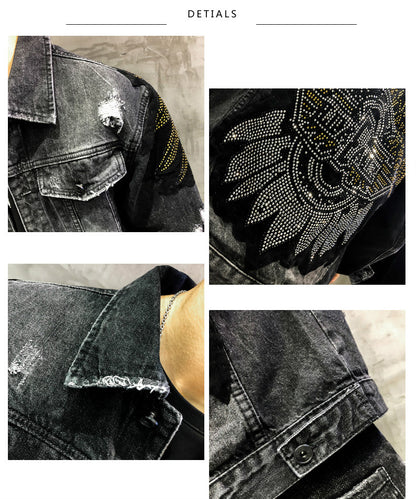 Eagle Embroidered Patch Jean Jacket
