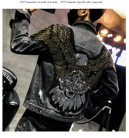 Eagle Embroidered Patch Jean Jacket